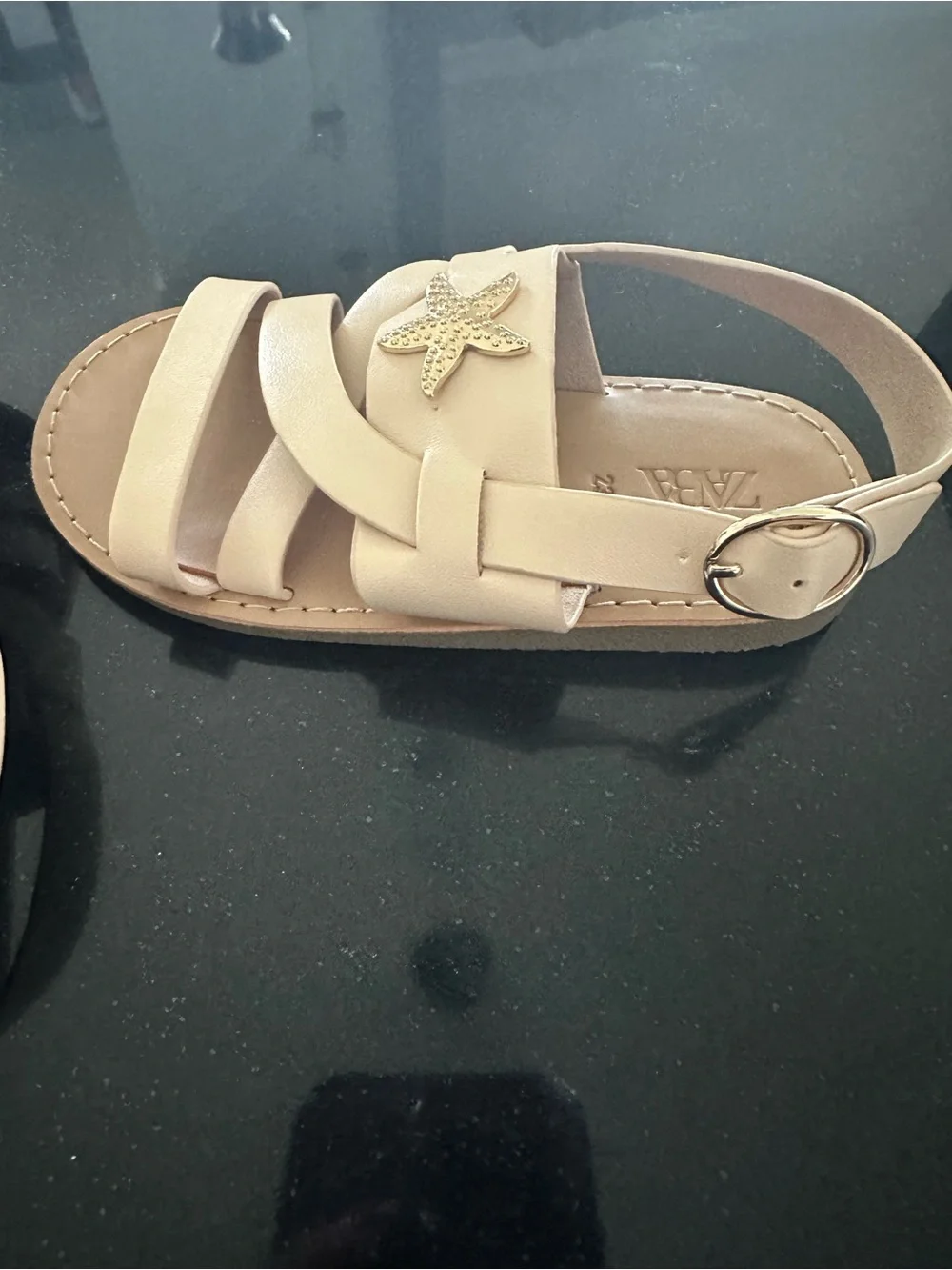 Zara Cream Girls Starfish Strap Sandals